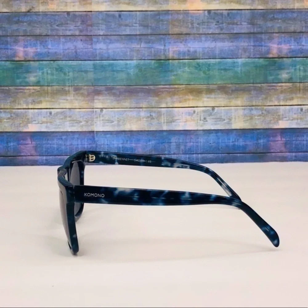 KOMONO Bennet Indigo Demi Sunglasses NEW blue tortoise